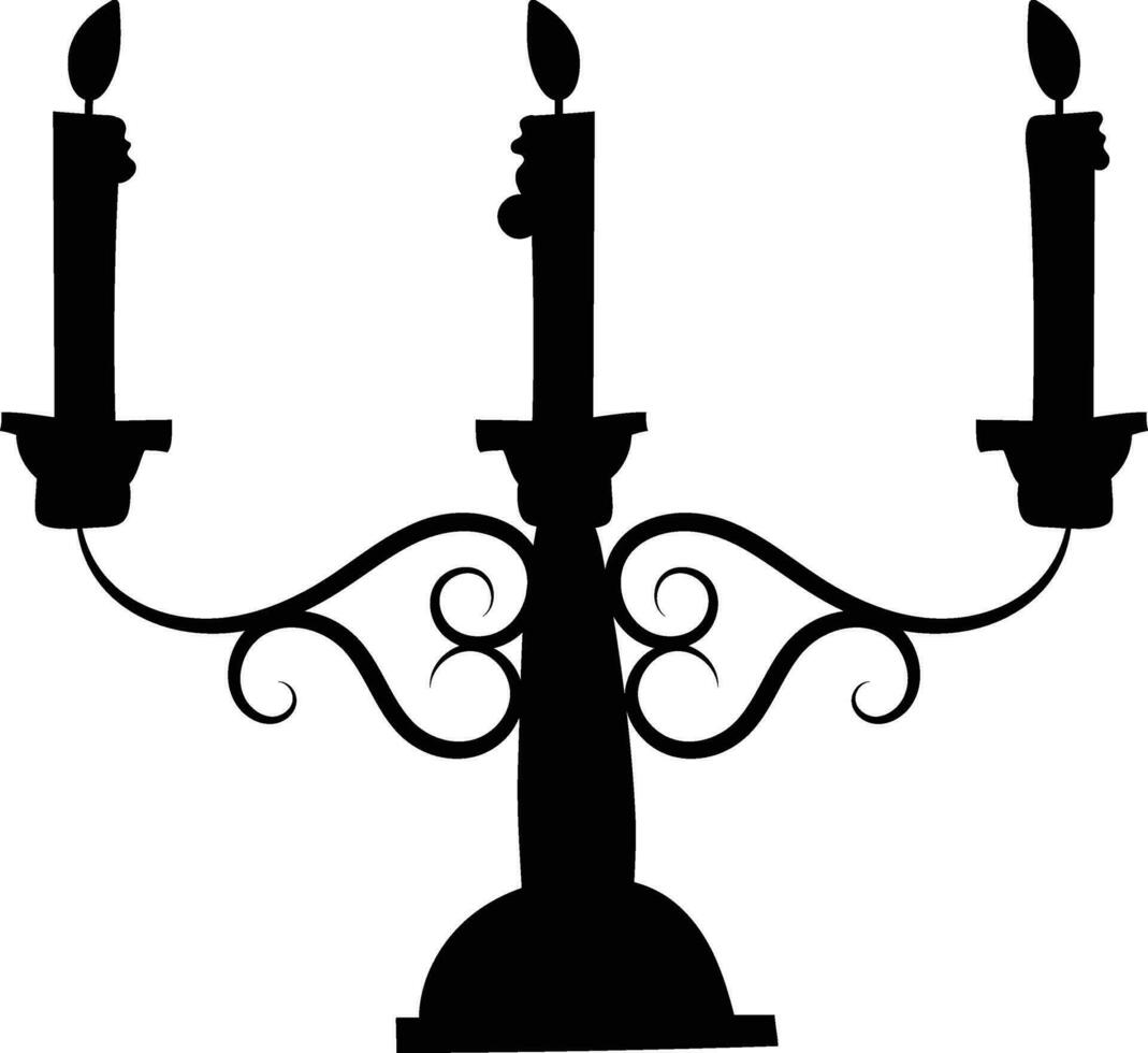 Metal Candle Stand Hand Drawn Doodle Icon vector