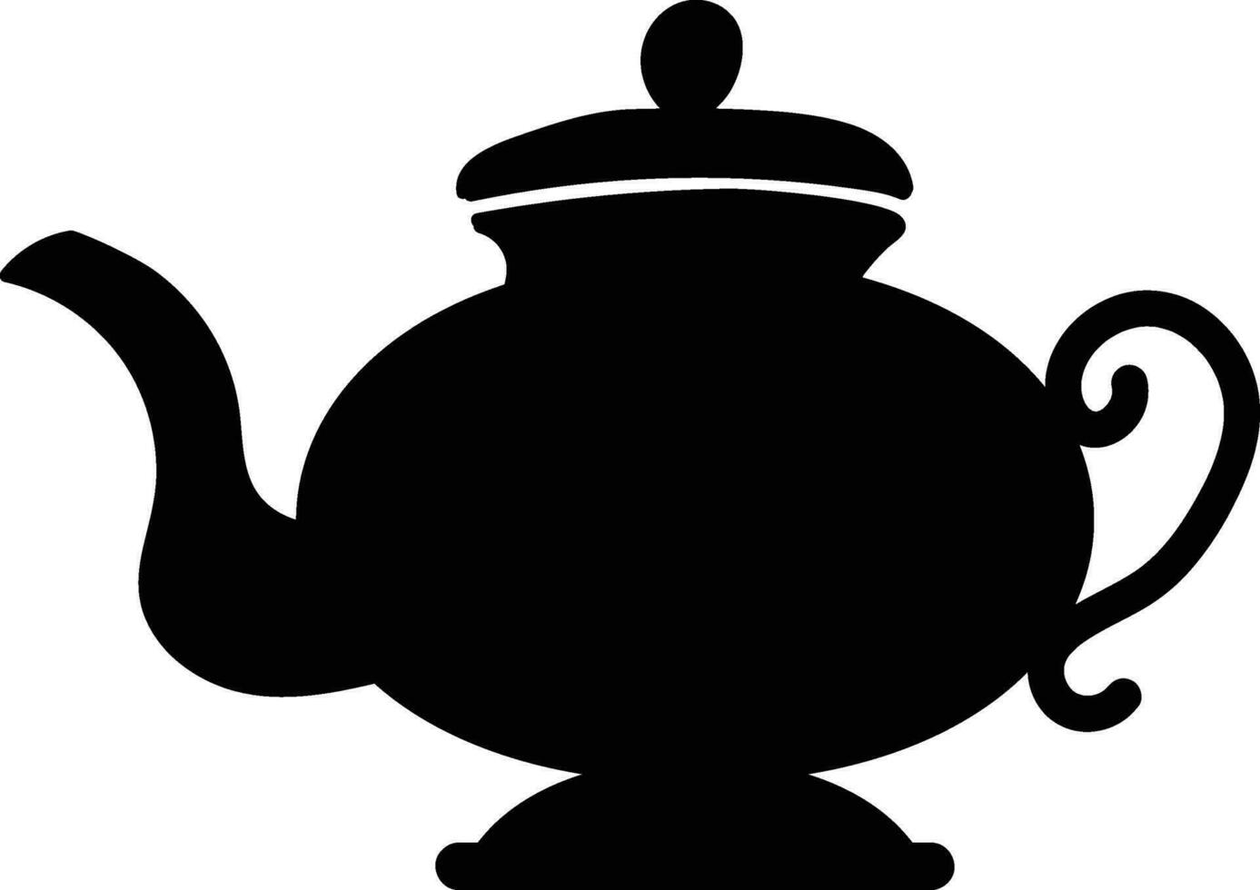 Simple Cartoon Tea pot, Coffee Kettle Hand Drawn Doodle Icon vector