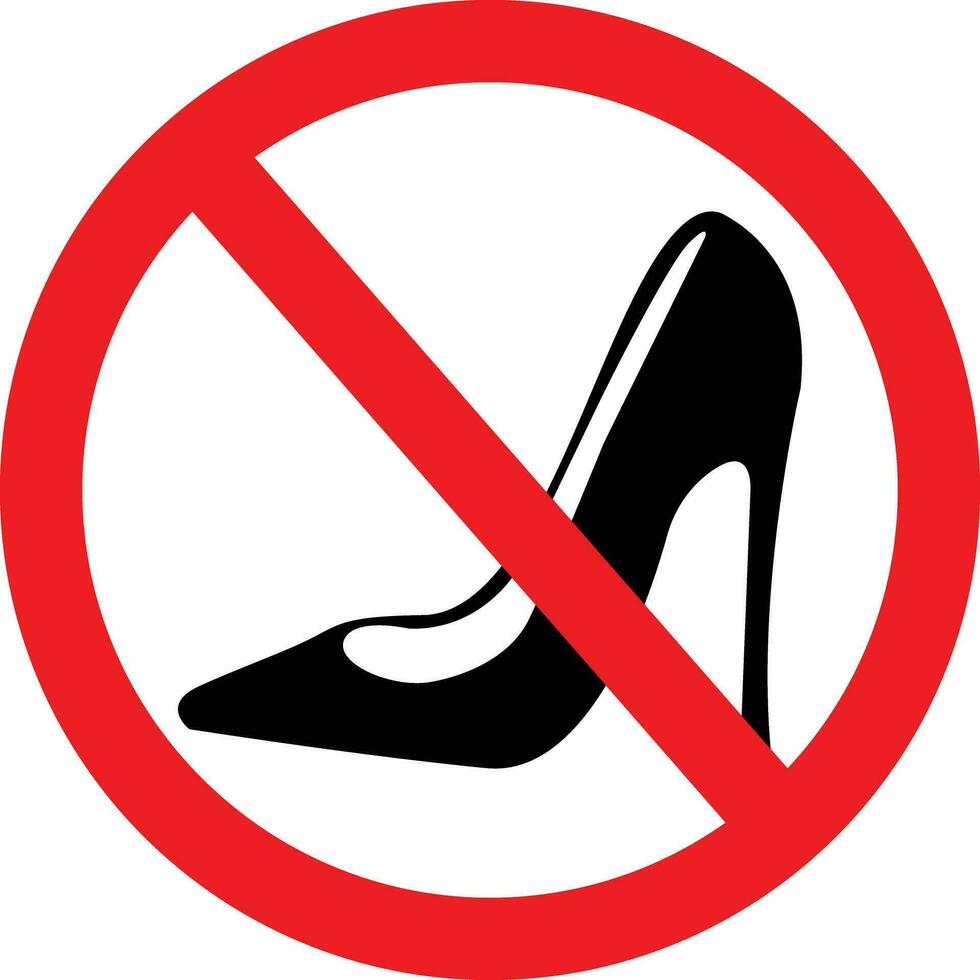 No High Heel Shoes Icon Sign vector