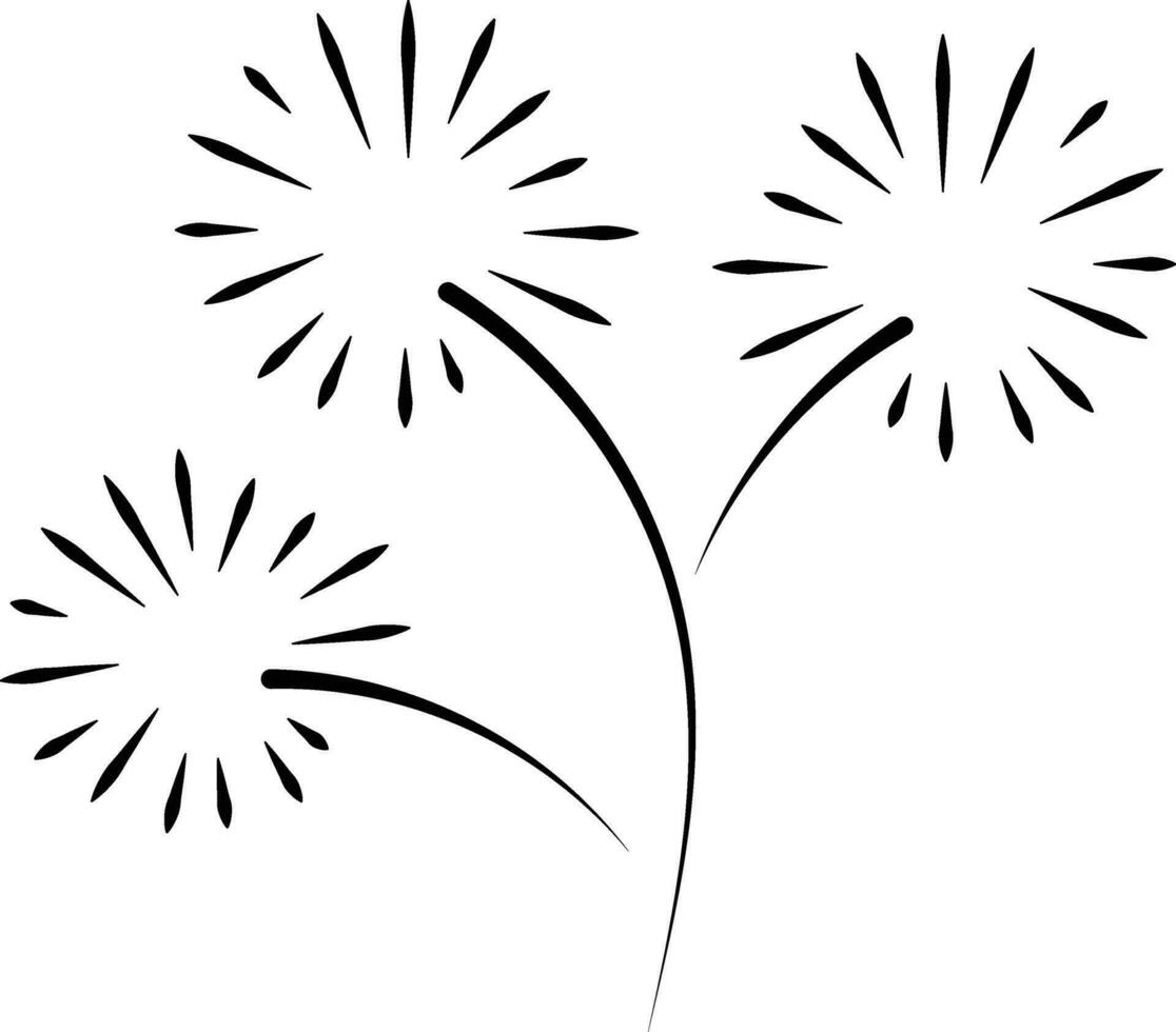 fuegos artificiales celebracion línea icono ilustración vector