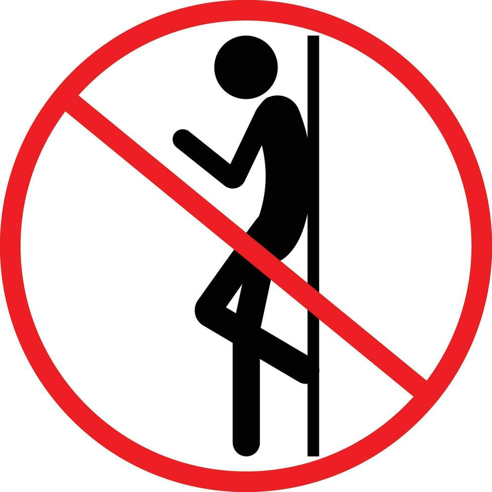 Do not Lean Against this Wall or Glass Icon Sign vector