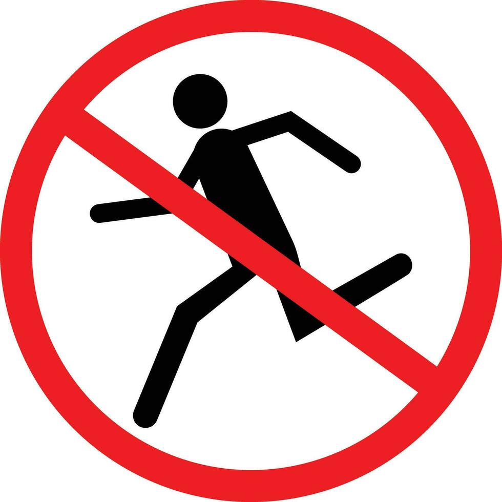 No Running. Do Not Run Icon. Restriction Sign vector