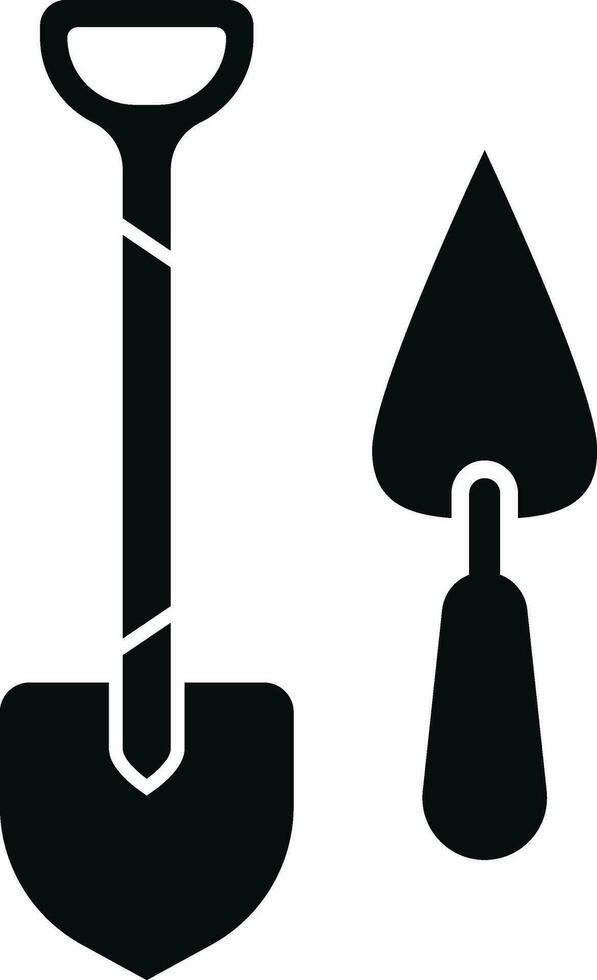 Spade and Handheld Shovel Building Construction Icons Illustration vector