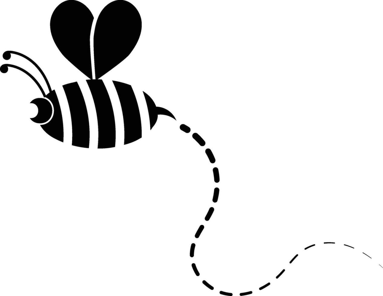 Simple Cartoon Bee Insect Hand Drawn Doodle Icon vector