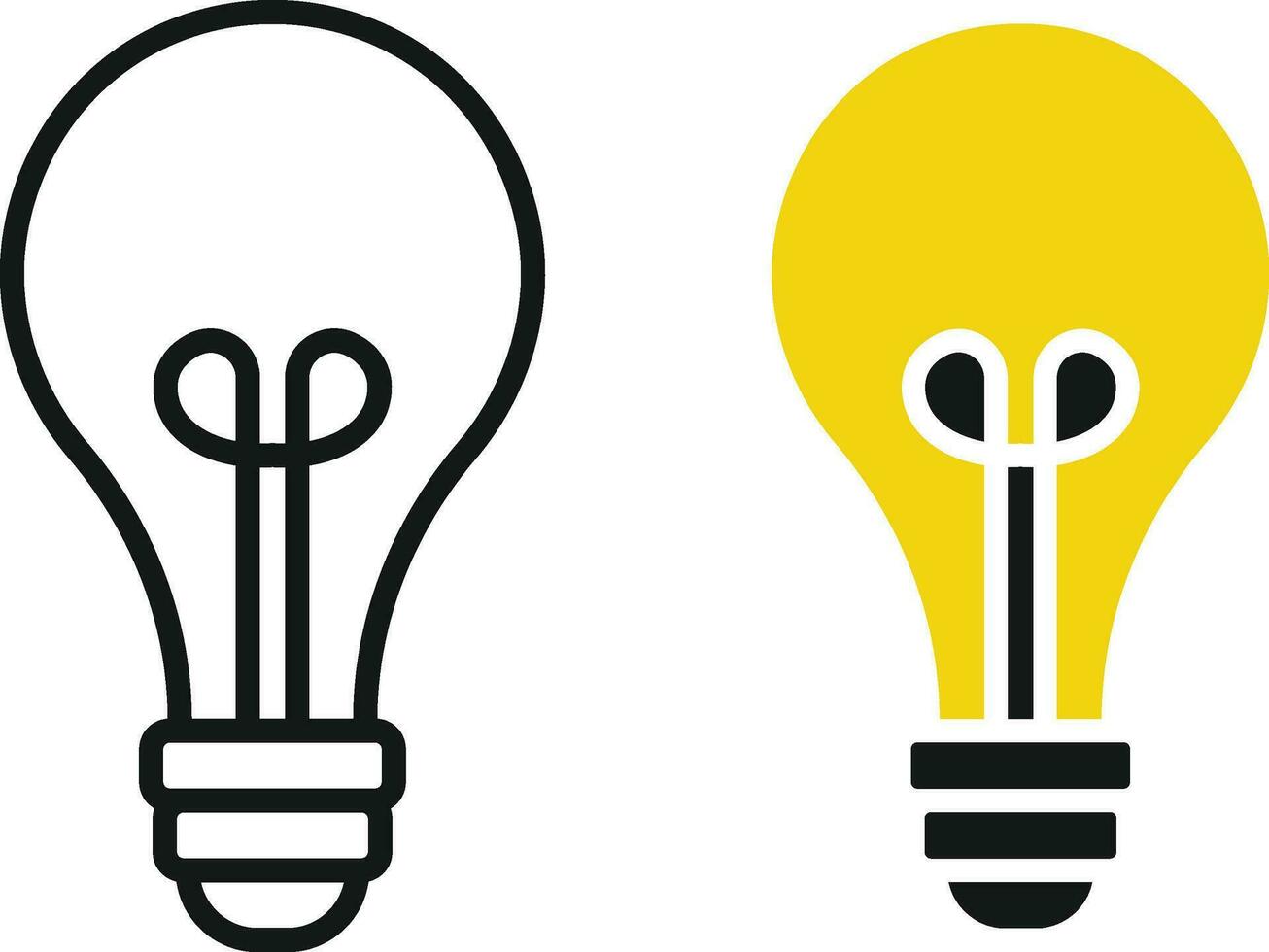 Two Light Bulb Idea Icons Illustration vector