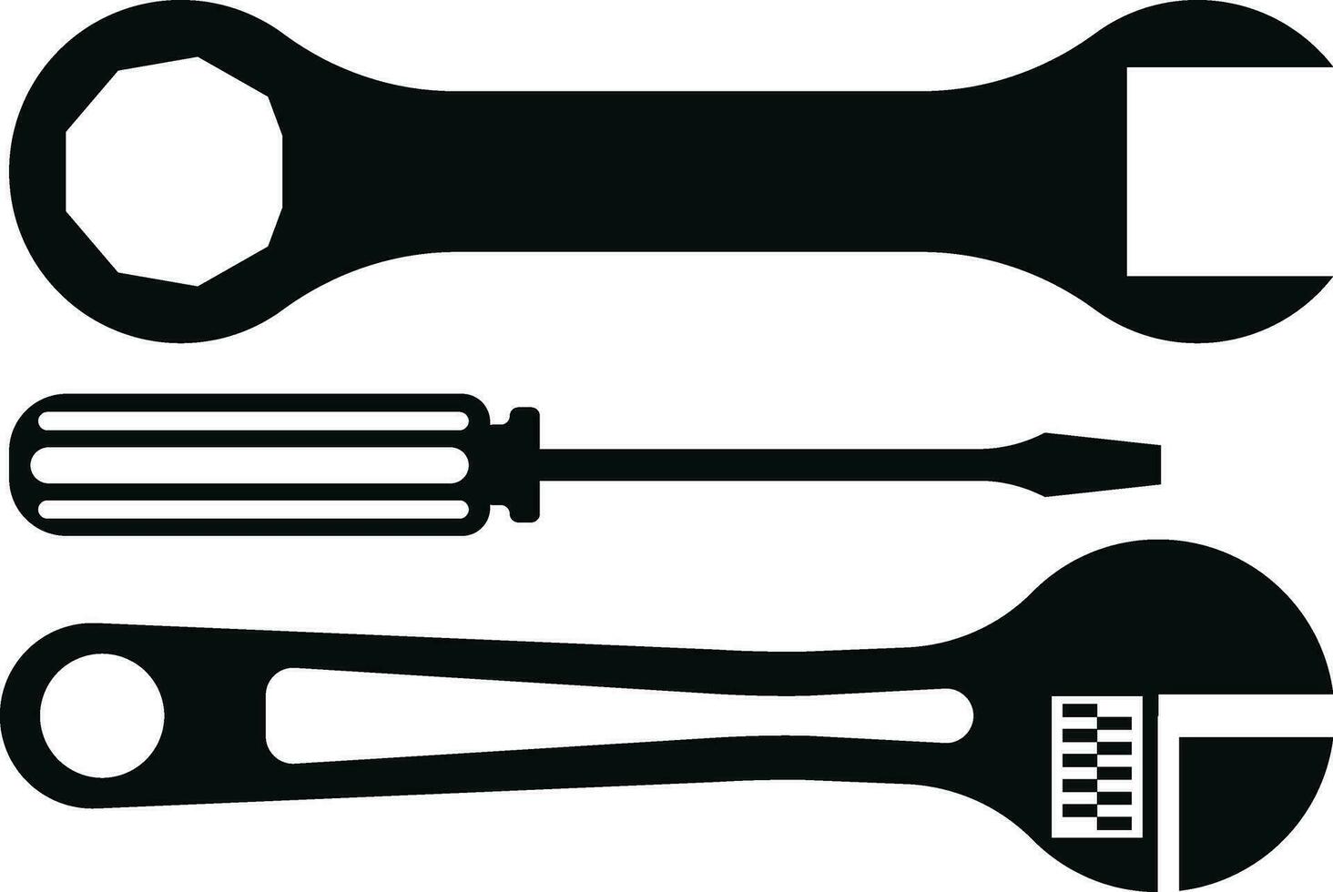 Wrench, Spanner and Screw Driver Repair Tools Icons vector