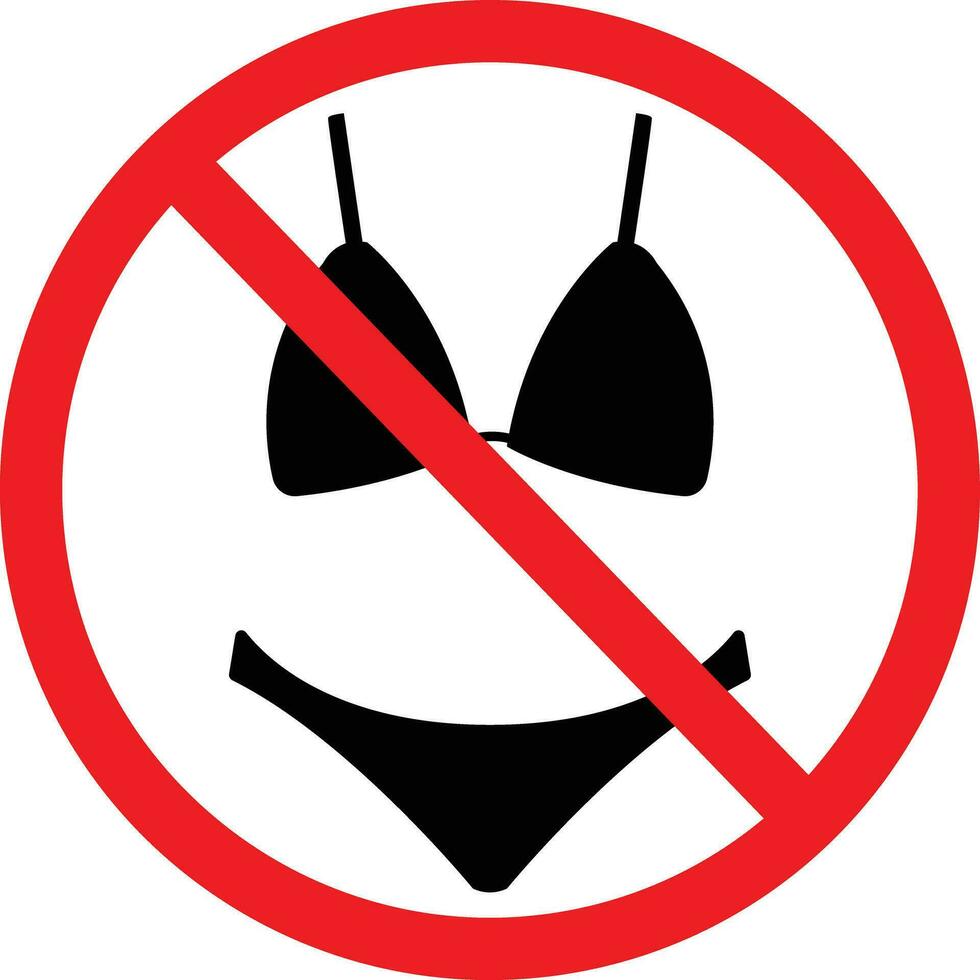 No Bikini Icon. Prohibition Sign vector