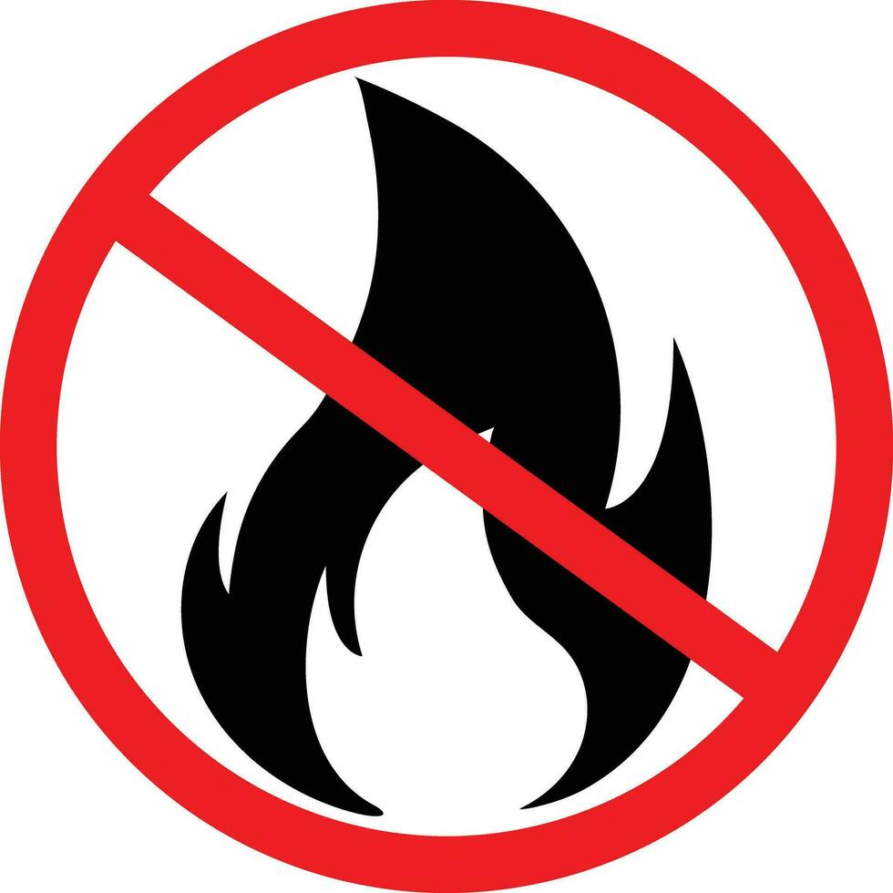 No fuego fuego icono. restricción firmar vector