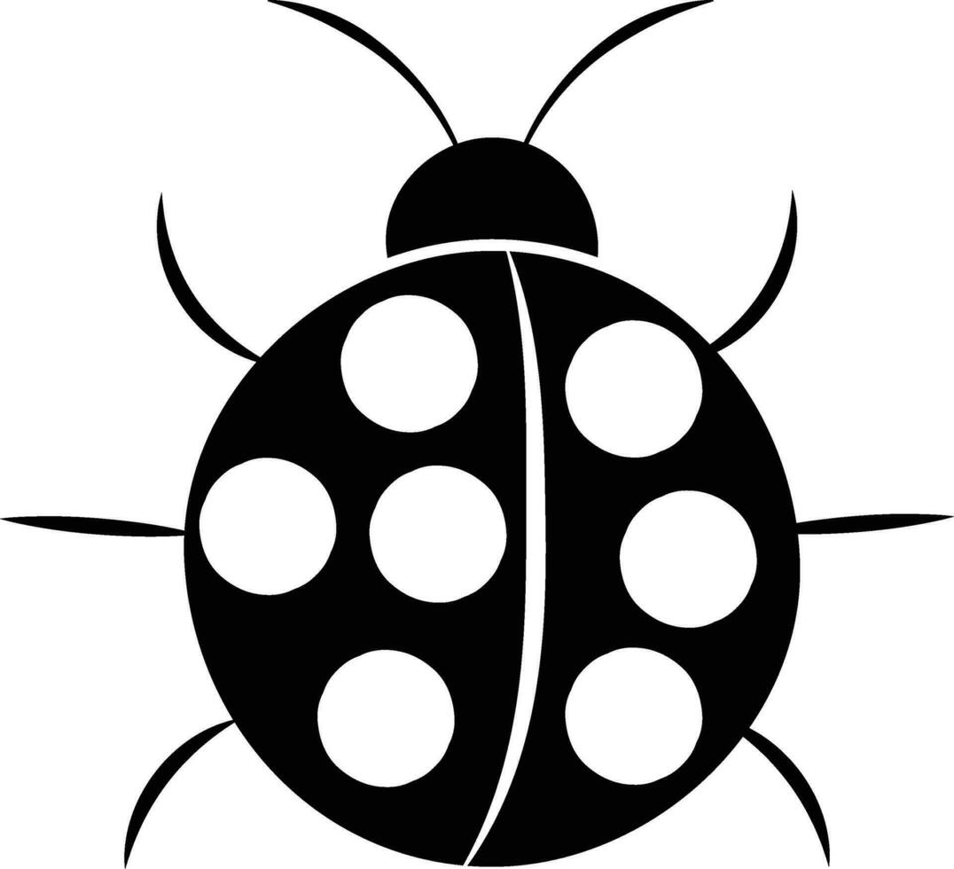 Simple Lady Bug Insect Hand Drawn Doodle Icon vector