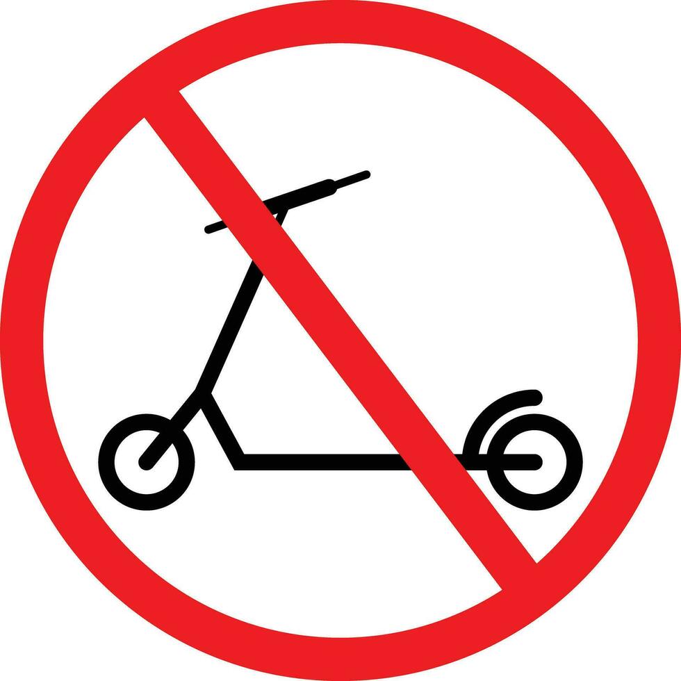No Scooter Riding Allowed Icon vector