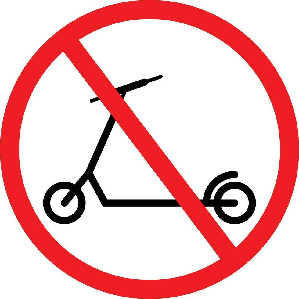 No scooter montando permitido icono vector