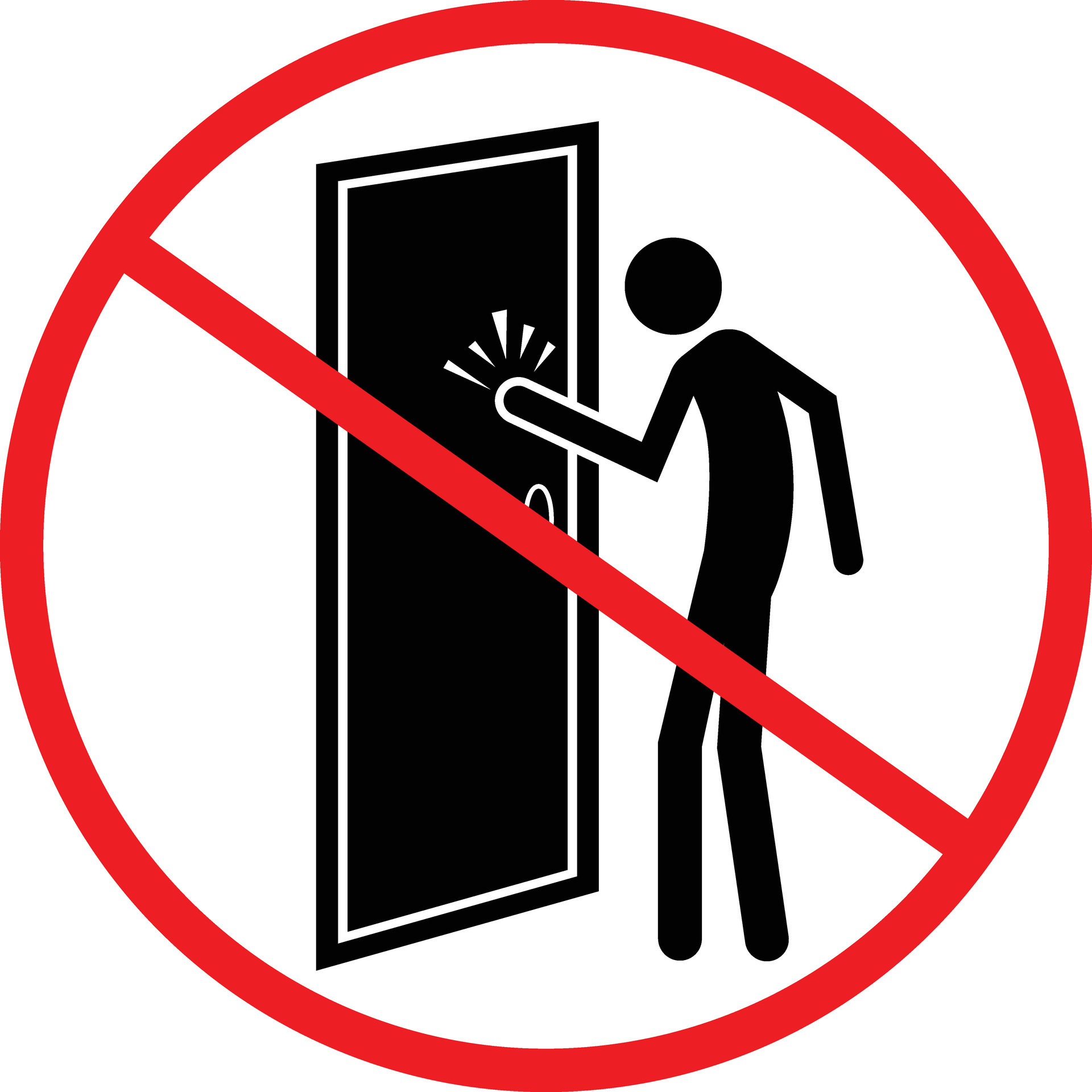 No Knocking on Door Sign. Prohibition Door Knock Icon 25410814 Vector