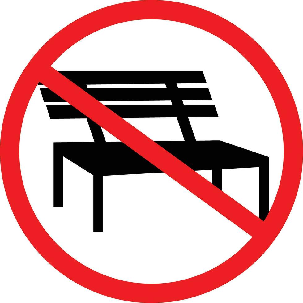 No Sitting Here Icon. Restriction Sign vector