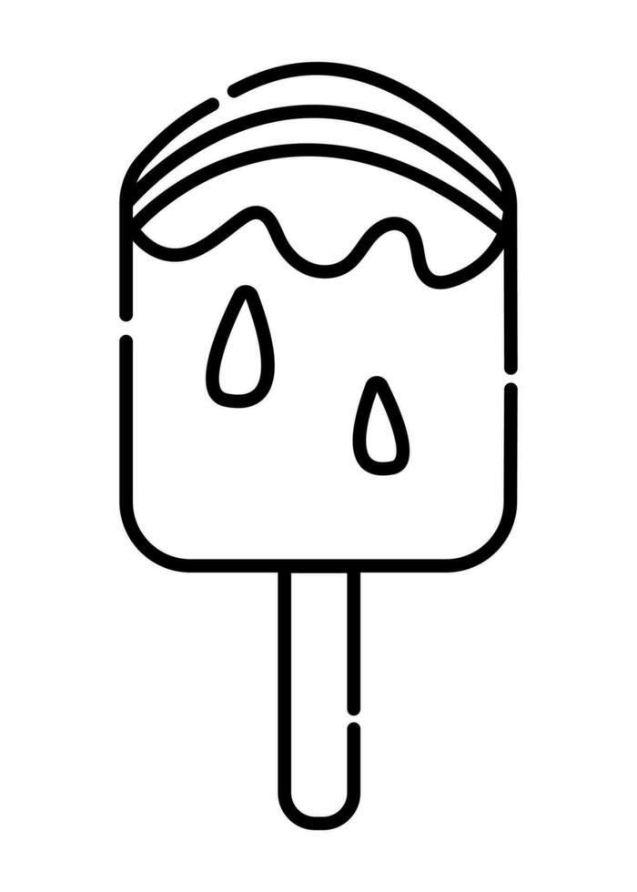 Ice cream, ice lolly vector black line icon