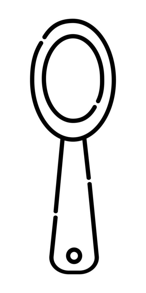 Simple spoon black and white vector line icon