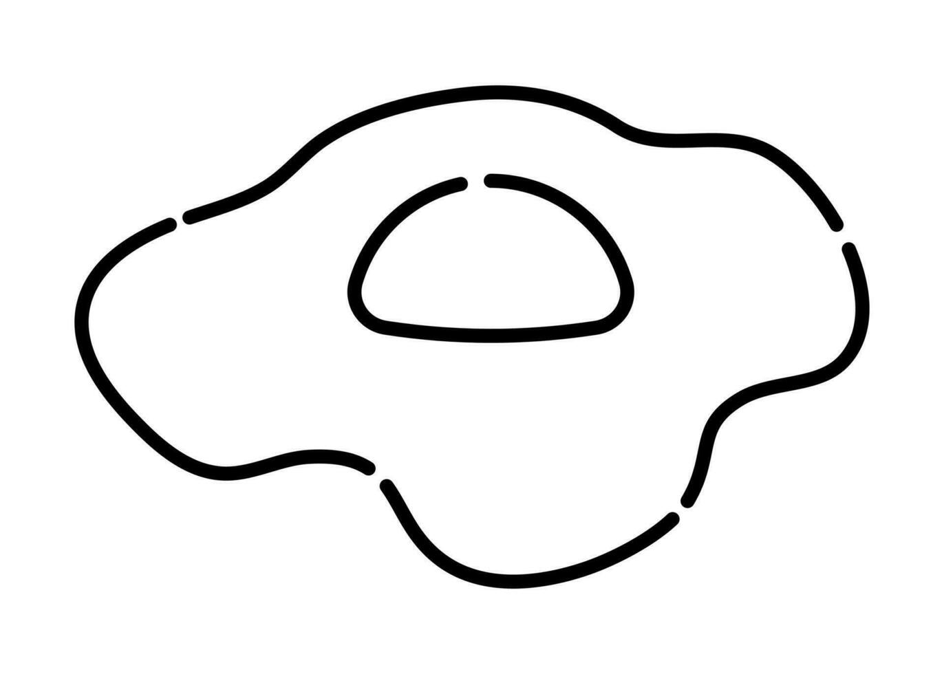 Scrambled egg black and white vector line icon
