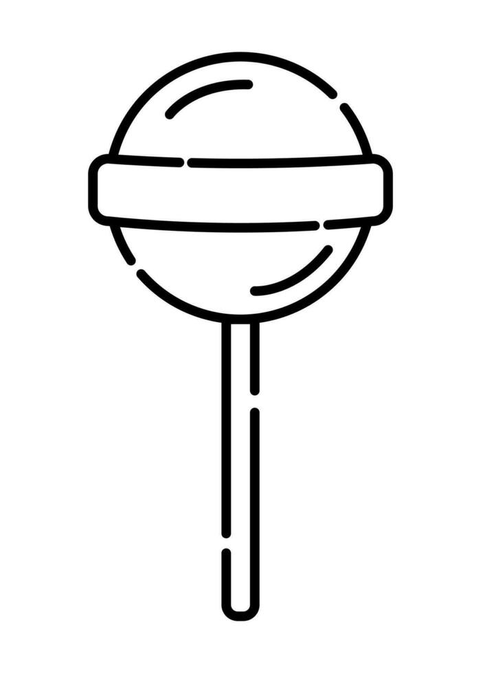 Lollipop black and white vector line icon
