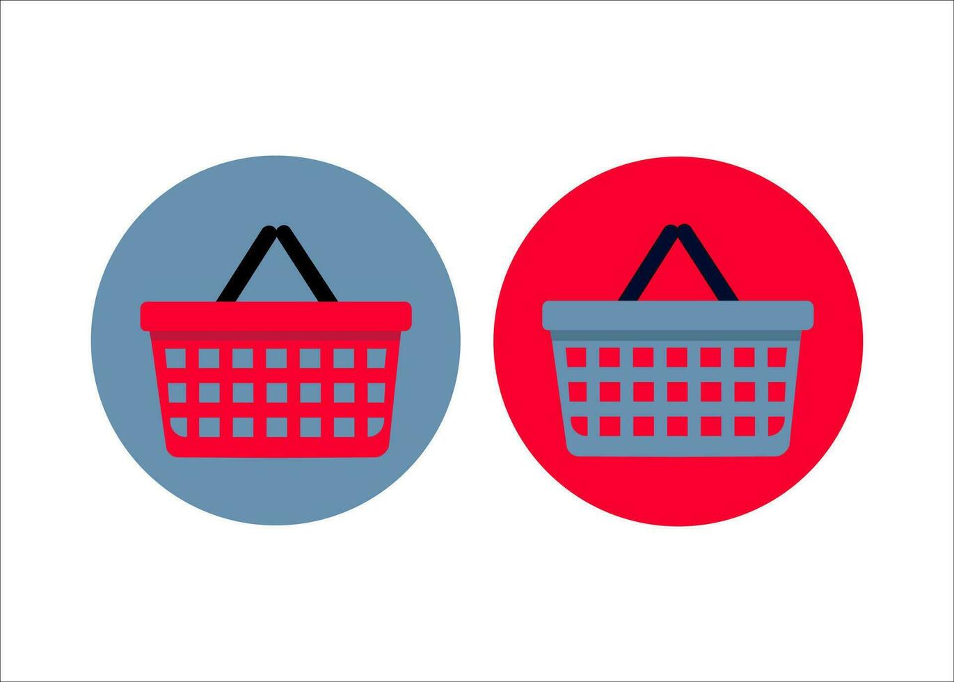 Grocery basket icons set. Shopping. Vector illustration.