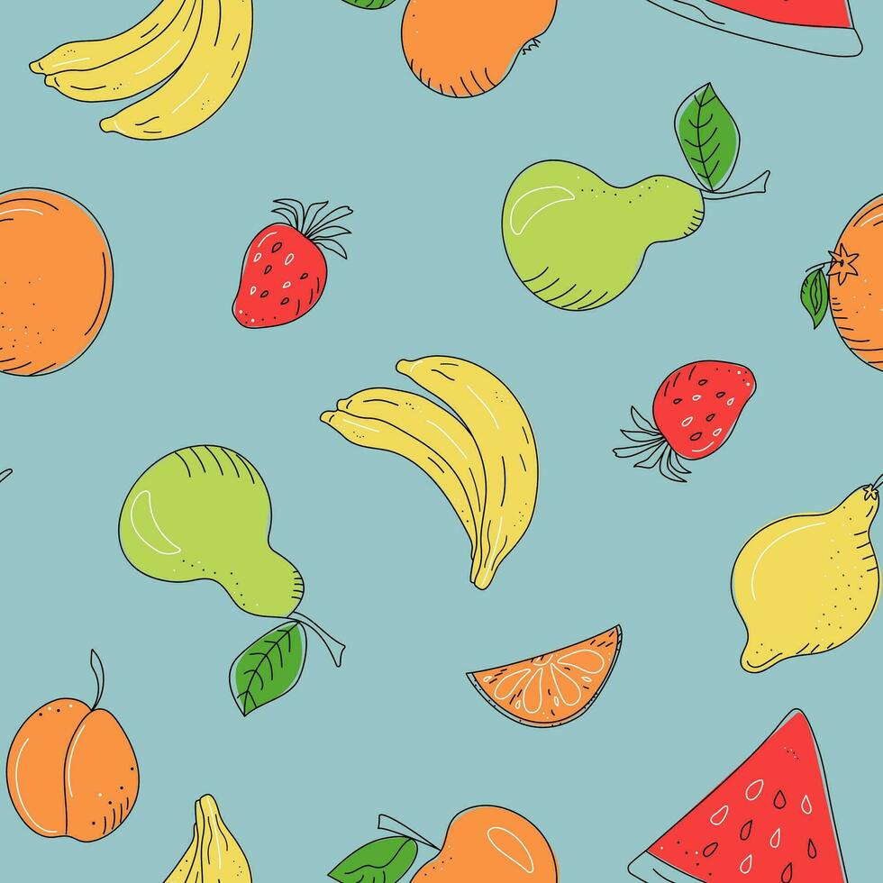 Pattern Set of fruits vector