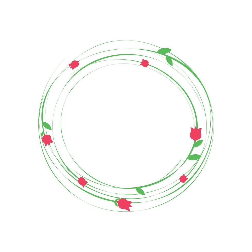marco redondo floral. vector ilustración en blanco aislado antecedentes.
