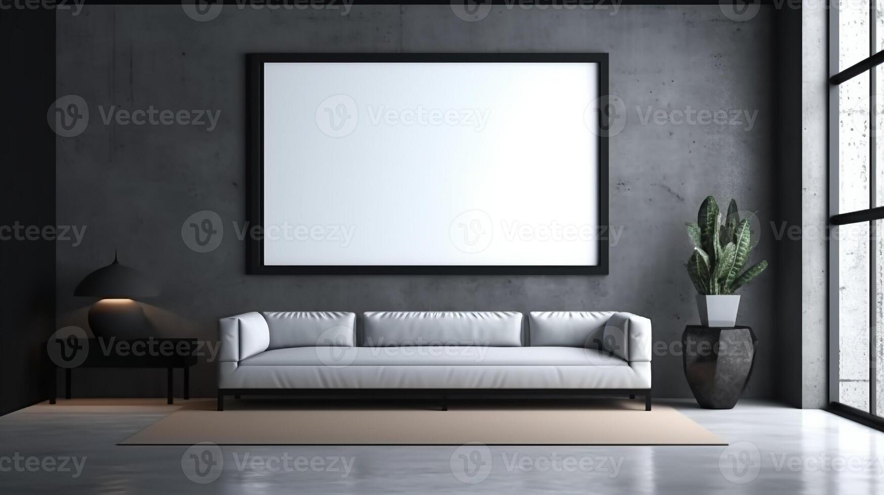 office interior with table meeting, for your advertising in abstract exhibition 3D rendering, mock up created by AI photo