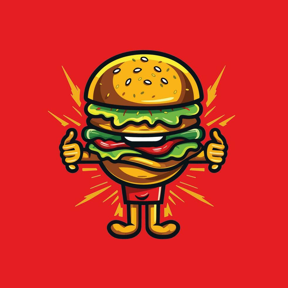 Burger Mascot logo vector