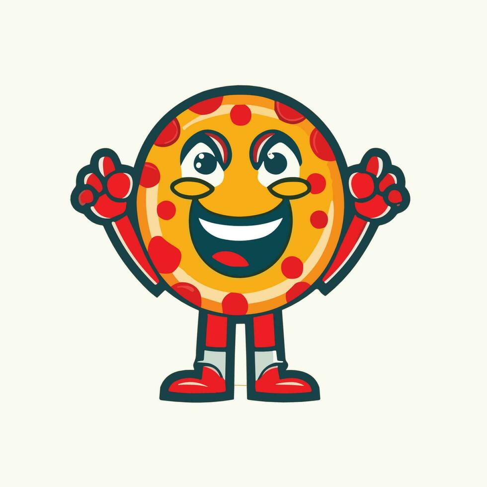 contento Pizza mascota logo vector