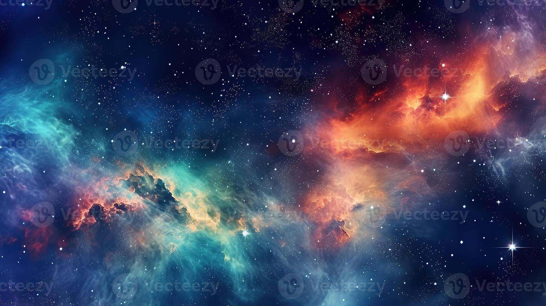 3d abstract space sky with stars and nebula Background photo