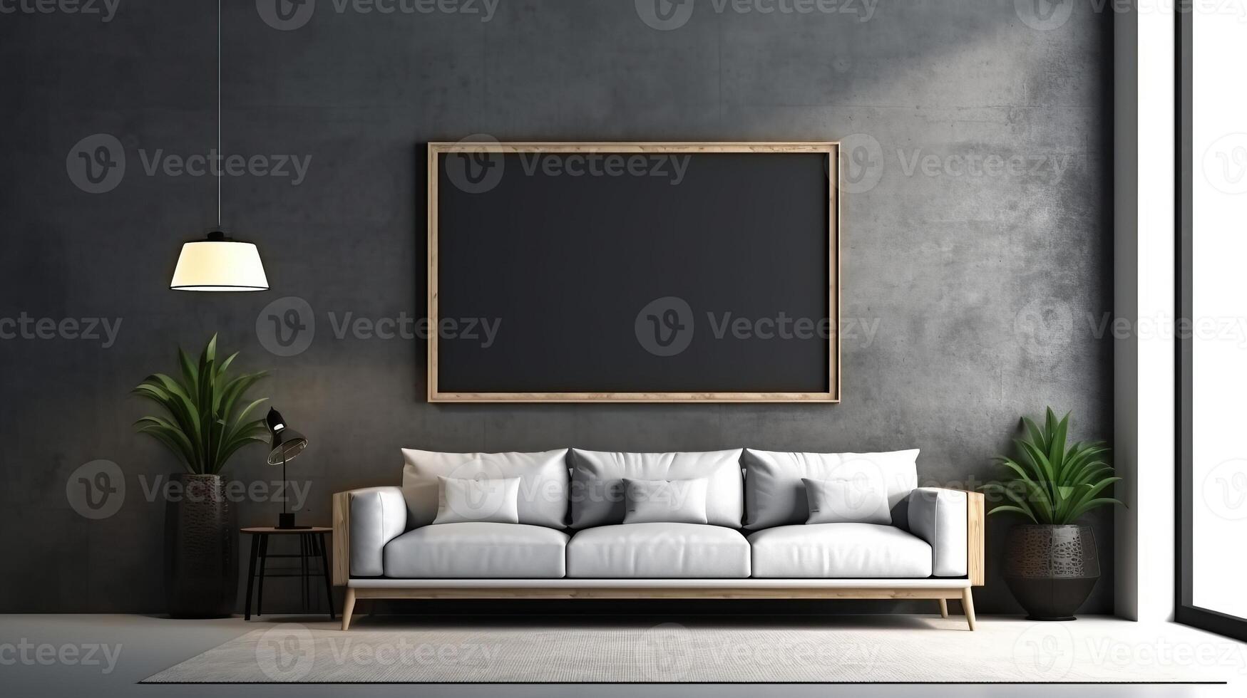 office interior with table meeting, for your advertising in abstract exhibition 3D rendering, mock up created by AI photo