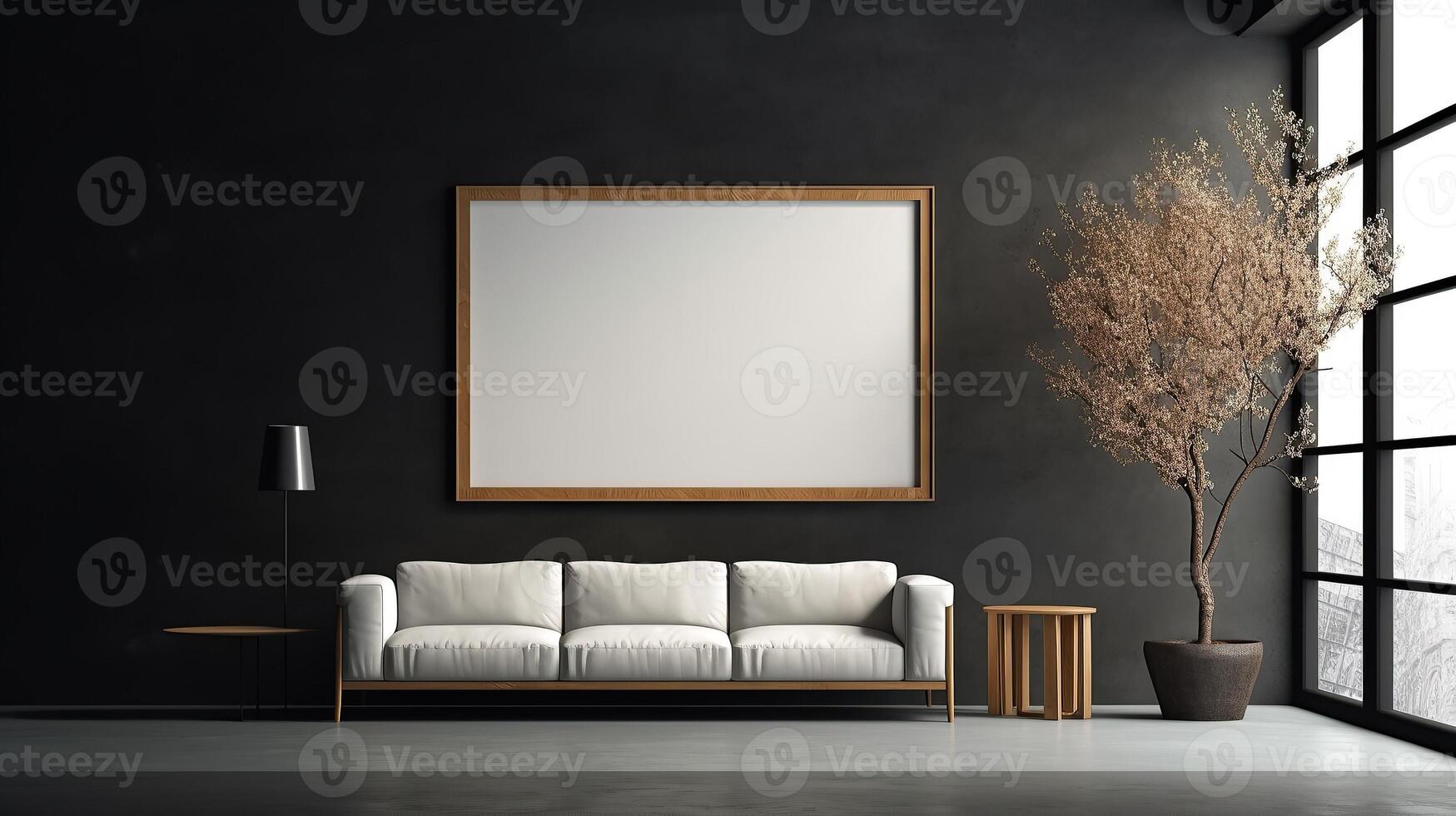 office interior with table meeting, for your advertising in abstract exhibition 3D rendering, mock up created by AI photo