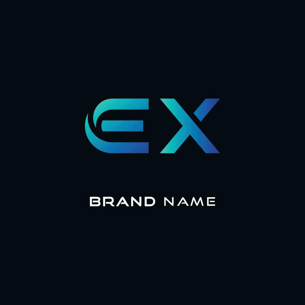 EX letter logo design modern and creative vector