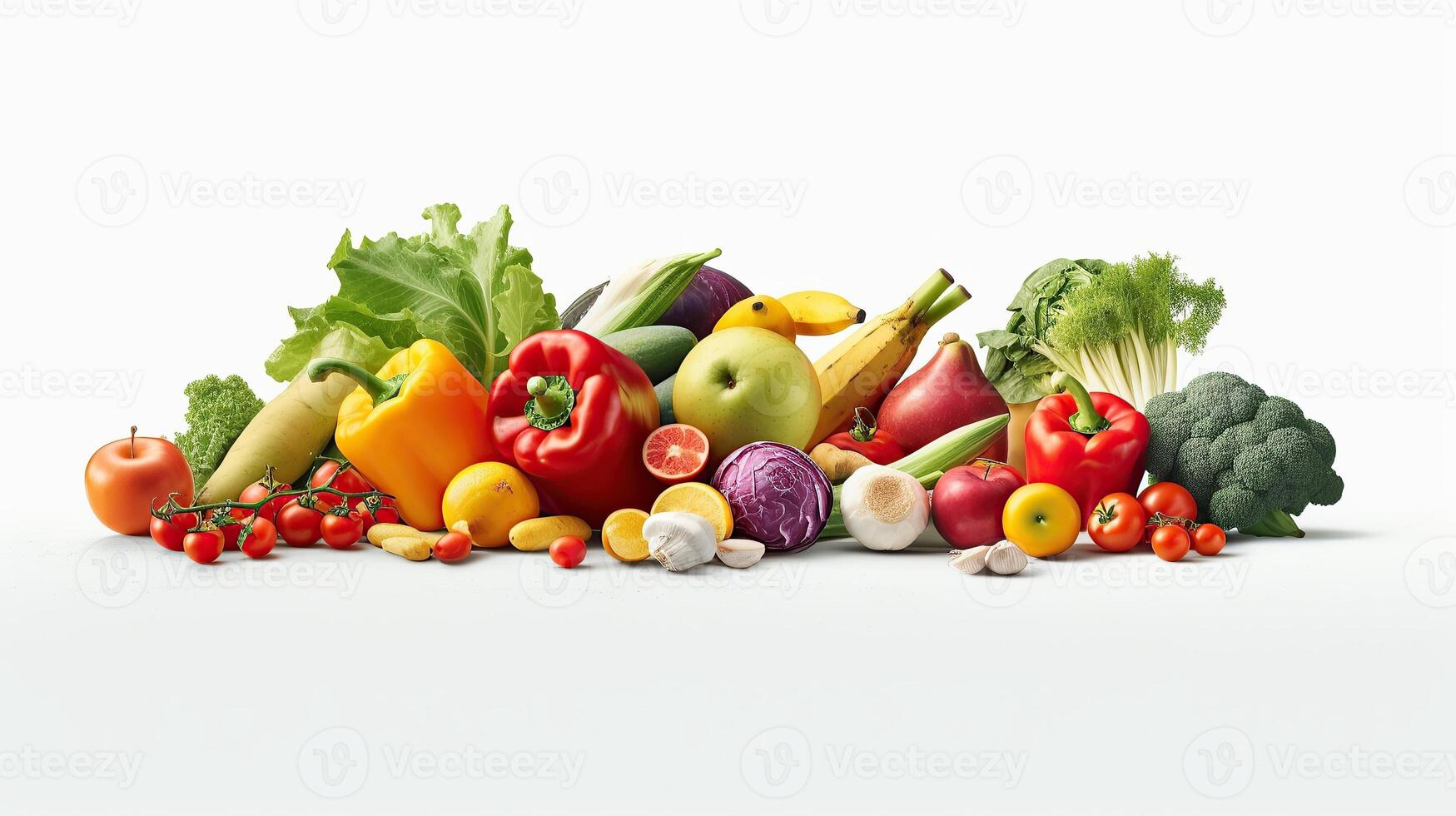 Photo Food fruit and vegetable 3d white background