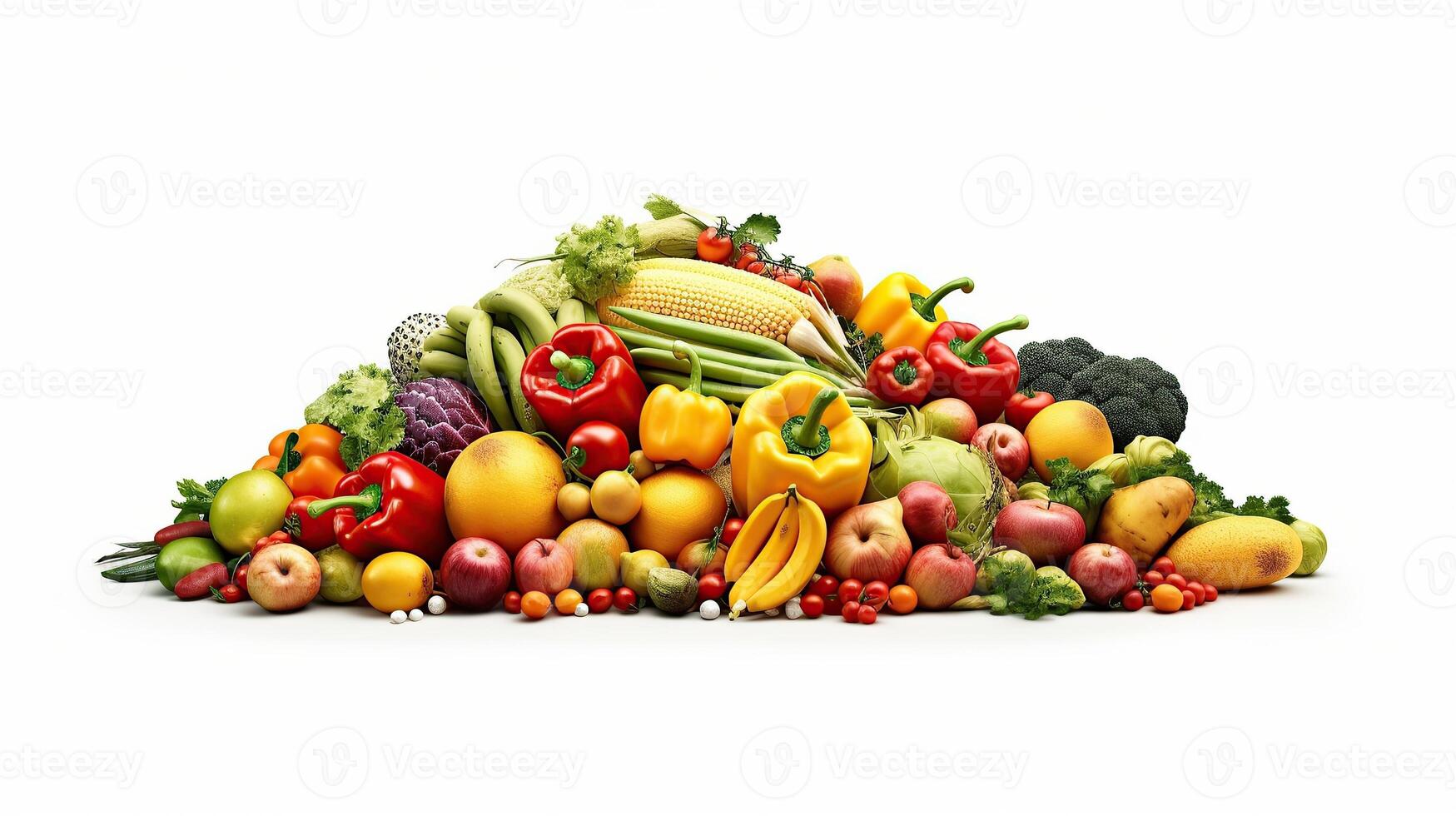 Photo Food fruit and vegetable 3d white background