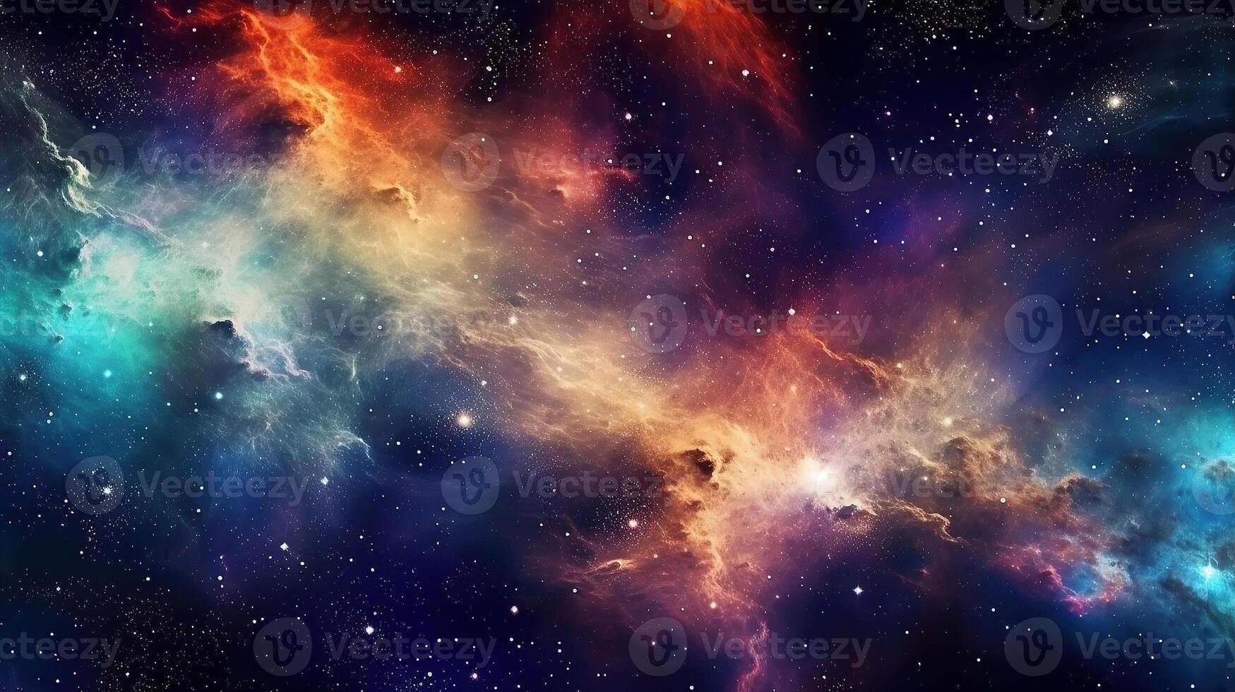 3d abstract space sky with stars and nebula Background photo