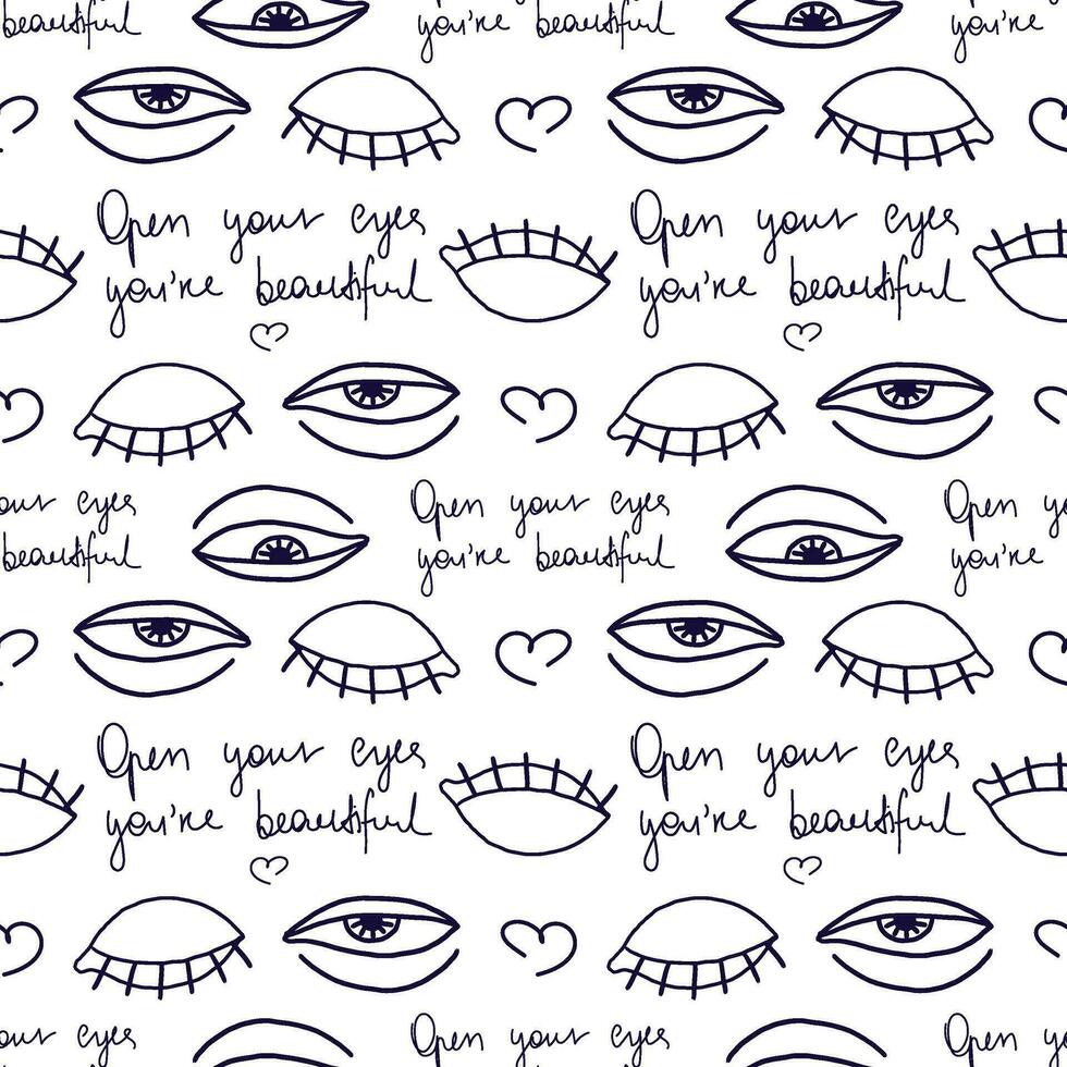 eye pattern in retro style, Abstract seamless pattern vector