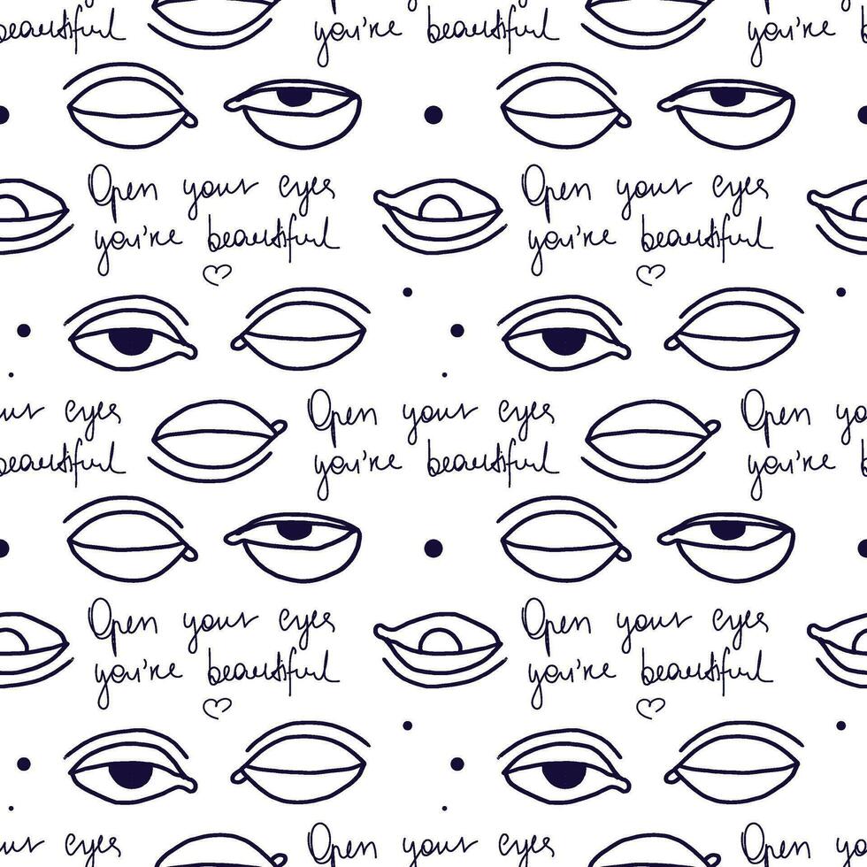 eye pattern in retro style, Abstract seamless pattern vector