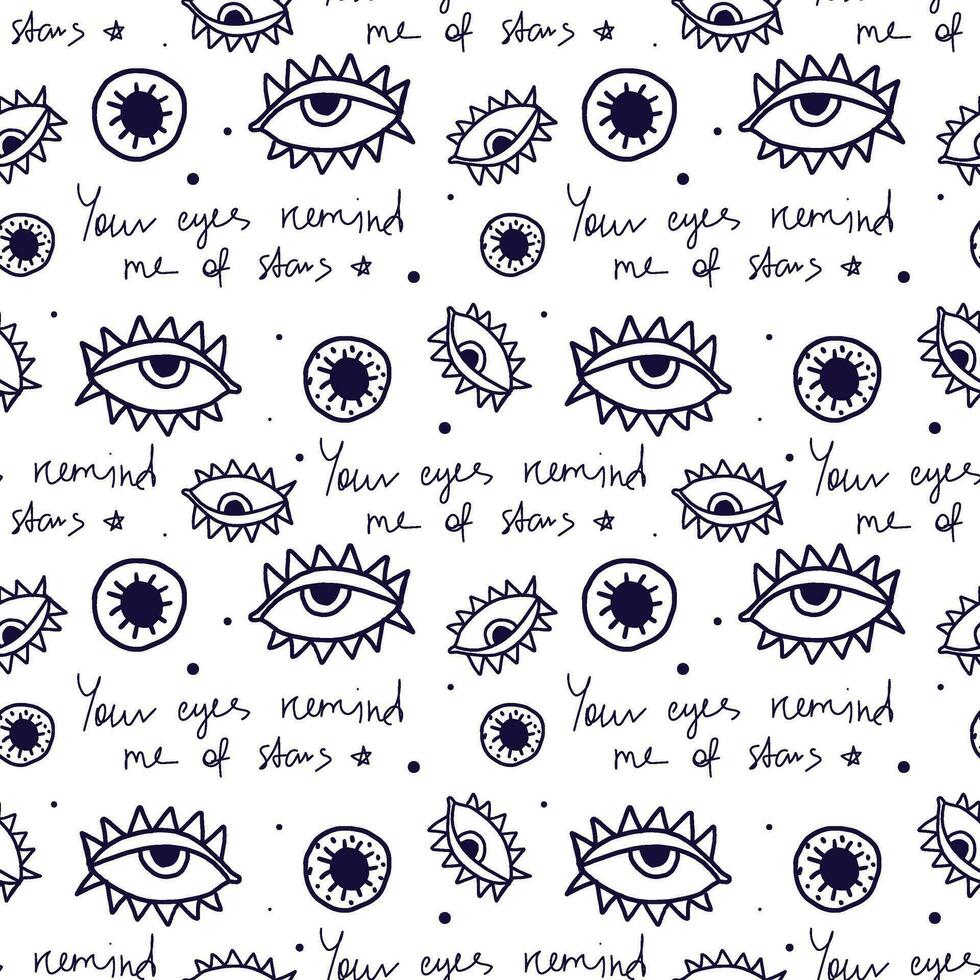 eye pattern in retro style, Abstract seamless pattern vector