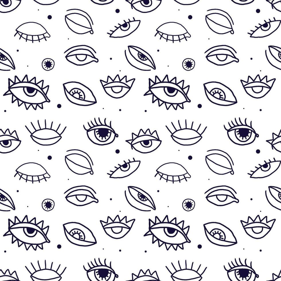 eye pattern in retro style, Abstract seamless pattern vector