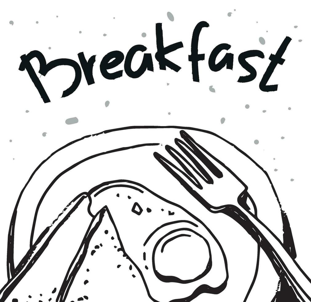Hand drawn breakfast for healthy lifestyle design. vector