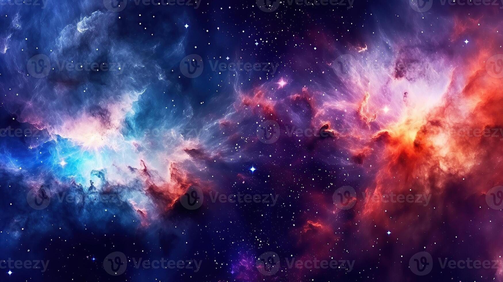 3d abstract space sky with stars and nebula Background photo