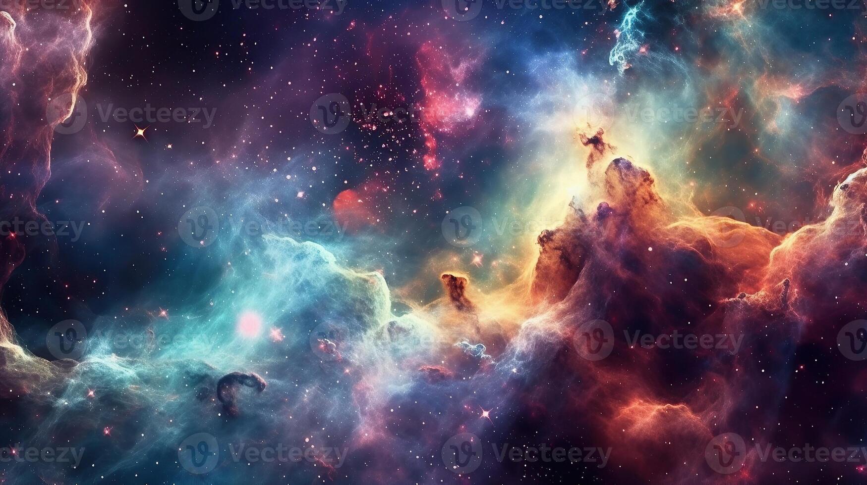 3d abstract space sky with stars and nebula Background photo