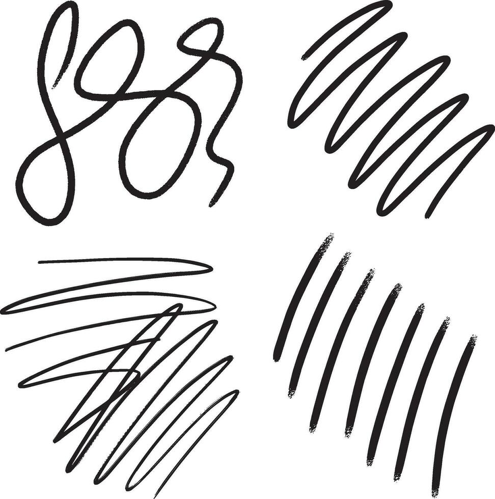 Paint strokes in abstract style on black background. vector