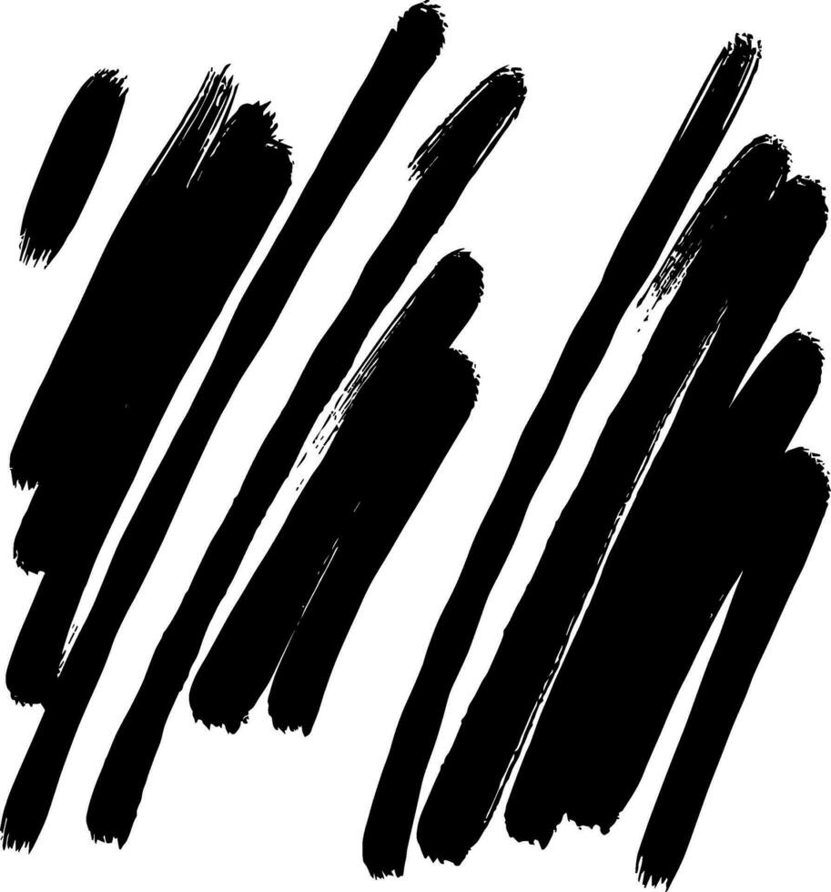 black grungy brush stroke on white background vector