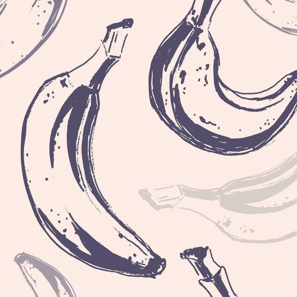 banana in sketch style, poster design. vector