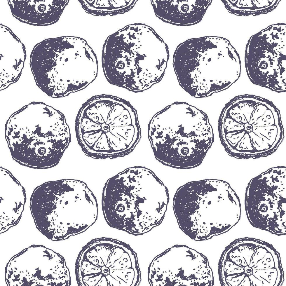 Vintage pattern with orange for decorative design. Fabric print. vector