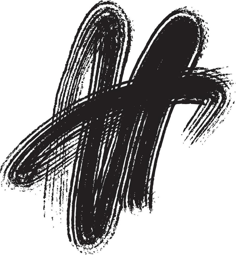 black grungy brush stroke on white background vector