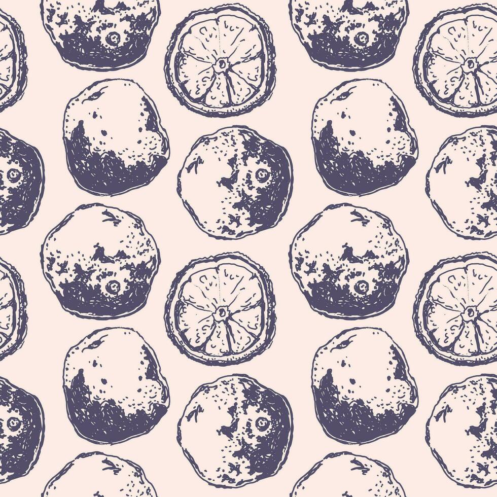 Vintage pattern with orange for decorative design. Fabric print. vector