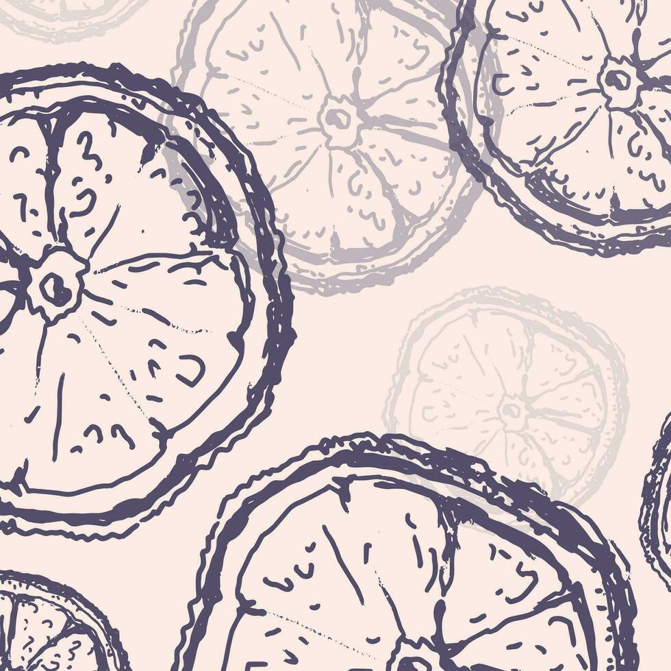 Orange in sketch style, poster design. vector