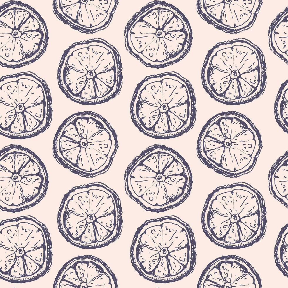 Vintage pattern with orange for decorative design. Fabric print. vector