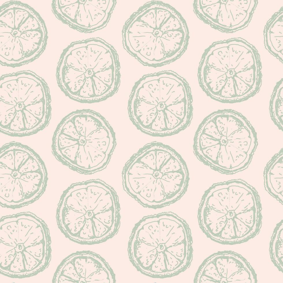 Vintage pattern with orange for decorative design. Fabric print. vector